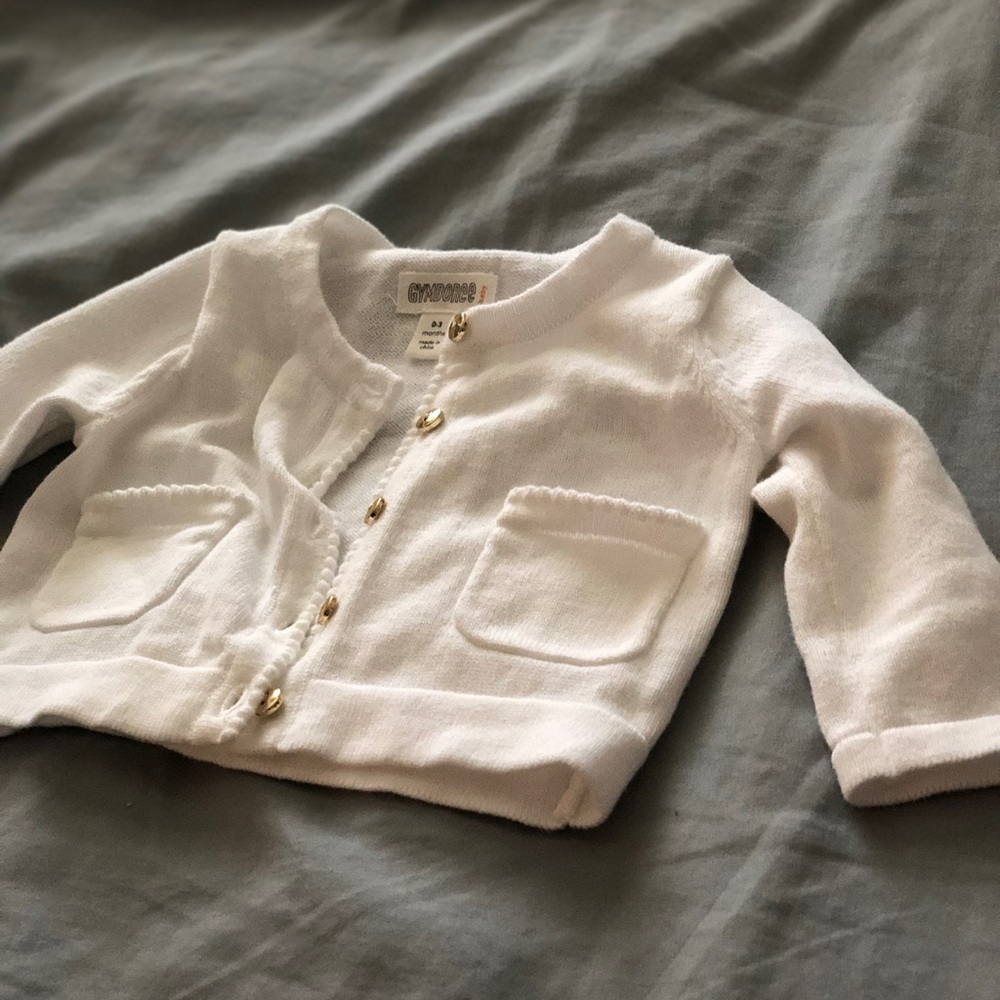 Gymboree White Cardigan for 0-3 month girl